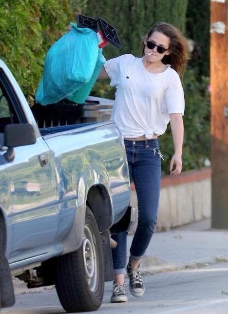 Kristen taking out the trash April 17.